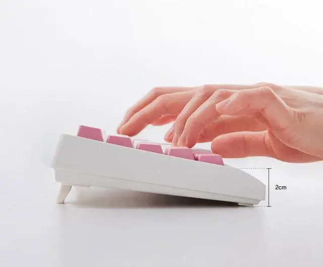 Alt view image 6 of 7 - Leopold FC650MDS White/Pink PD 65% Double Shot PBT Mechanical Keyboard Cherry MX Brown