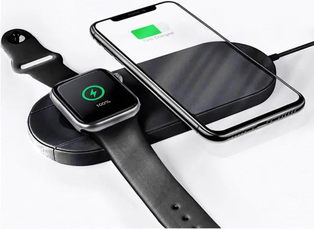 Alt view image 3 of 3 - IMGadgets- Dual Wireless Charger for Smart Watch and Other Qi-Enabled Smart Devices
