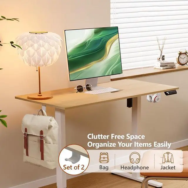 Alt view image 5 of 7 - IMGadgets 47 x 24 Inches Height Adjustable Electric Standing Desk 2024, 5th Gen Quieter Motor Ergonomic Sit Stand Up Home Office Computer Desk with Height Memory Buttons, Display, 2 Headphone Holders