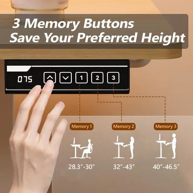 Alt view image 7 of 7 - IMGadgets 47 x 24 Inches Height Adjustable Electric Standing Desk 2024, 5th Gen Quieter Motor Ergonomic Sit Stand Up Home Office Computer Desk with Height Memory Buttons, Display, 2 Headphone Holders