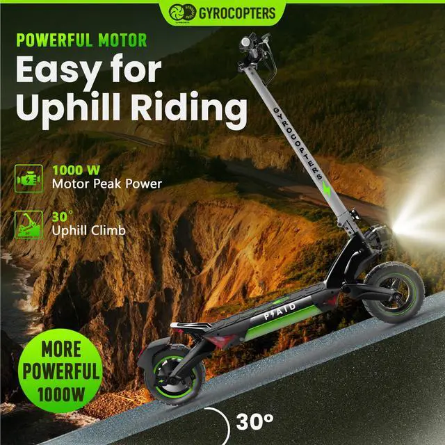 Alt view image 5 of 7 - Gyrocopters Plaid Electric Scooter for adults| Off- Road Tires with dual shocks | Range up to 60 kms | Speed upto 45 Km/h| 800W Motor | 20AH