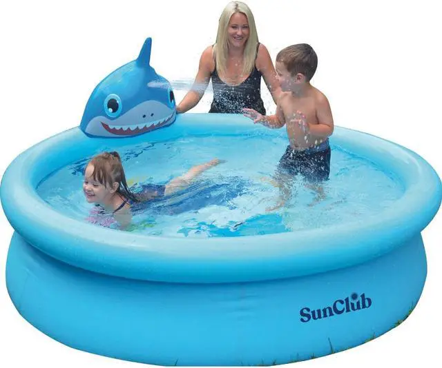 Alt view image 3 of 6 - Baby Shark Sprinkler Pool for kids and adults| Inflatable Kiddie Pool |Baby Splash Pool | Garden and Backyard Pool| Summer Pool |6.2ft x 1.5ft