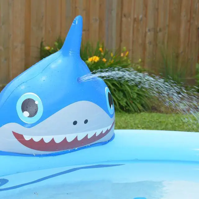 Alt view image 2 of 6 - Baby Shark Sprinkler Pool for kids and adults| Inflatable Kiddie Pool |Baby Splash Pool | Garden and Backyard Pool| Summer Pool |6.2ft x 1.5ft