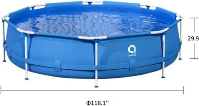 Alt view image 5 of 5 - Avenli Deep Metal Frame Above Ground Swimming Pool Family Swimming Pool | Summer Pool for Kids & Adults | Backyard Pool | 11.9ft x 2.5ft