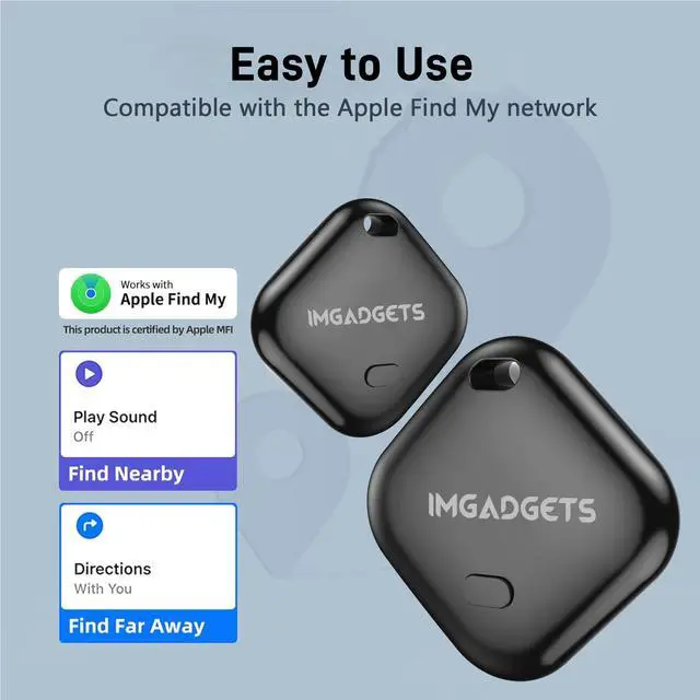 Alt view image 6 of 7 - IMGadgets Smart World Tag | Compatible with Apple Find My (iOS Only) | Easy Setup | Universal Tracking Tag | Compact & Lightweight | Durable & Water-Resistant | MFi certified