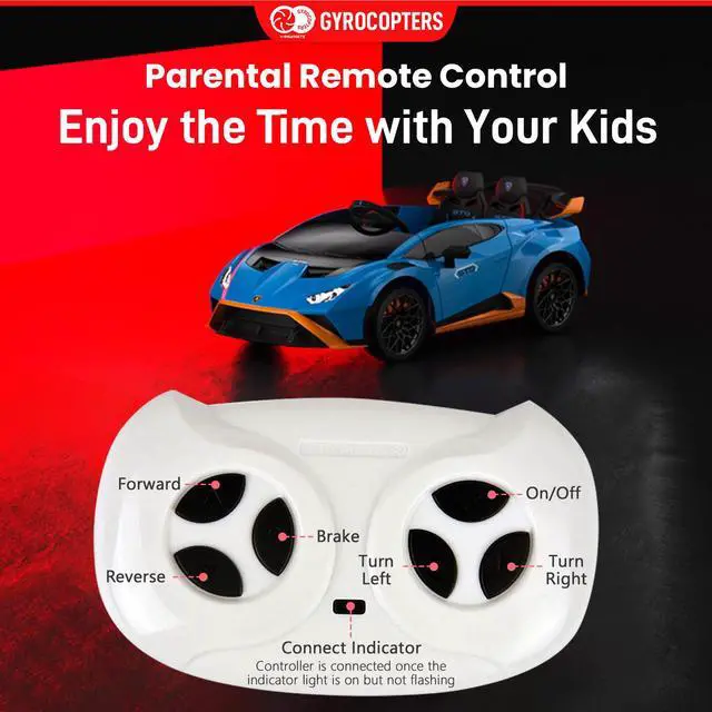 Alt view image 7 of 7 - Lamborghini Kids Two-seater Huracan STO Ride on car | Speed: up to 6 km/h | Run time Up to 55 Minutes | Remote Control | Interactive Play | Realistic Sounds | Safe Design | LED Lights