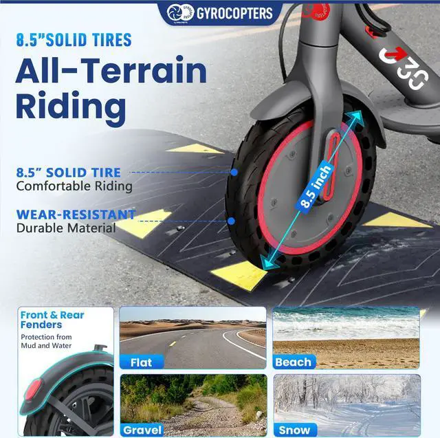 Alt view image 4 of 7 - Gyrocopters J30 Electric Scooter for Adults & Teens | Escooter with App | UL2272 Certified | 31km/h Speed, 30 km Range, 350W Motor | LED Display, 265lbs Load capacity