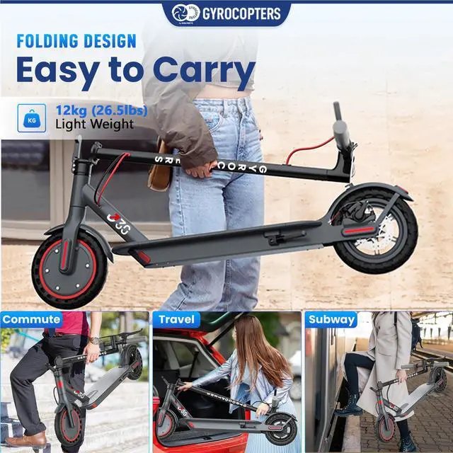 Alt view image 5 of 7 - Gyrocopters J30 Electric Scooter for Adults & Teens | Escooter with App | UL2272 Certified | 31km/h Speed, 30 km Range, 350W Motor | LED Display, 265lbs Load capacity