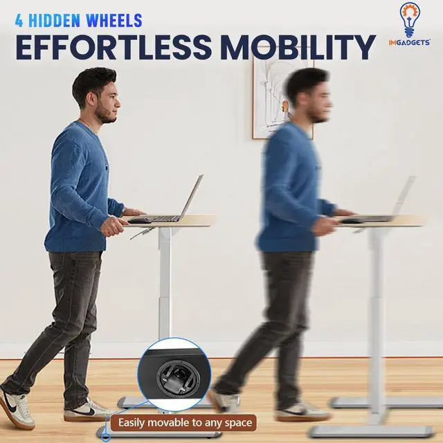 Alt view image 4 of 7 - IMGadgets Height Adjustable Desk | Standing Desk for Work and Home| Overbed C- Table Height Adjustable Desk