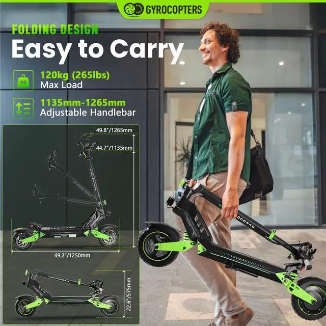 Alt view image 6 of 7 - Gyrocopters Plaid 3.0 Electric Scooter for Adults & Teens | UL 2272 Approved | 10 Durable tires | Speed 45 km/h, Range Upto 40 km | 13 Ah Robust Battery | 850W Powerful Brushless Motor