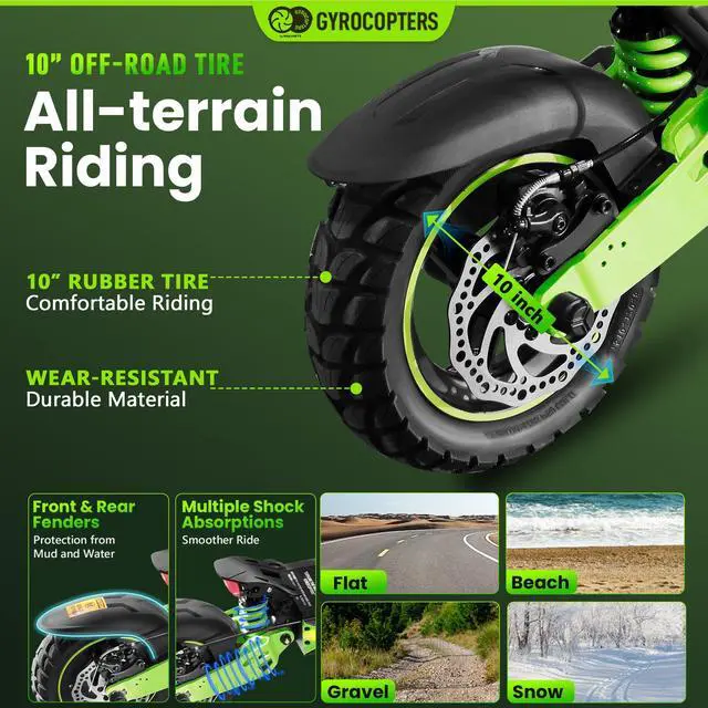 Alt view image 4 of 7 - Gyrocopters Plaid 3.0 Electric Scooter for Adults & Teens | UL 2272 Approved | 10 Durable tires | Speed 45 km/h, Range Upto 40 km | 13 Ah Robust Battery | 850W Powerful Brushless Motor