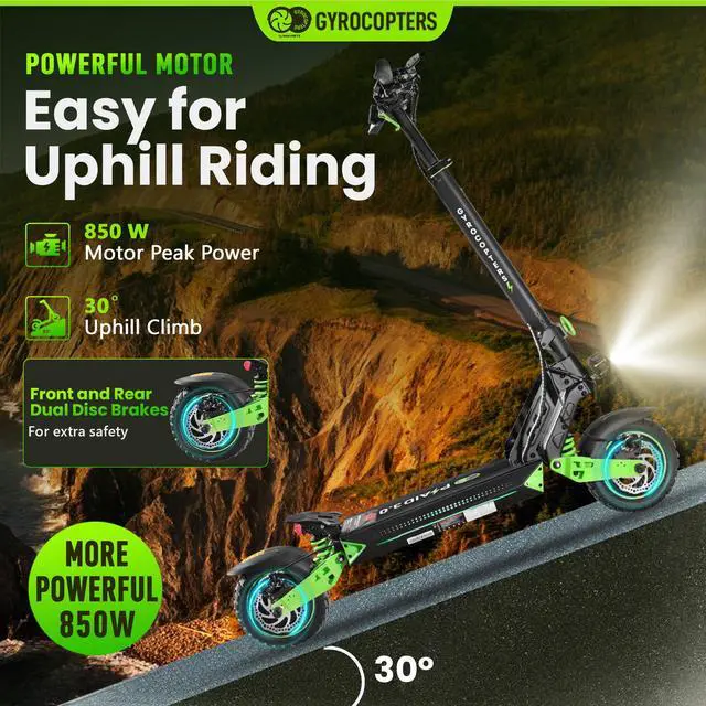 Alt view image 5 of 7 - Gyrocopters Plaid 3.0 Electric Scooter for Adults & Teens | UL 2272 Approved | 10 Durable tires | Speed 45 km/h, Range Upto 40 km | 13 Ah Robust Battery | 850W Powerful Brushless Motor
