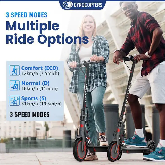 Alt view image 6 of 7 - Gyrocopters J30 Electric Scooter for Adults & Teens | Escooter with App | UL2272 Certified | 31km/h Speed, 30 km Range, 350W Motor | LED Display, 265lbs Load capacity