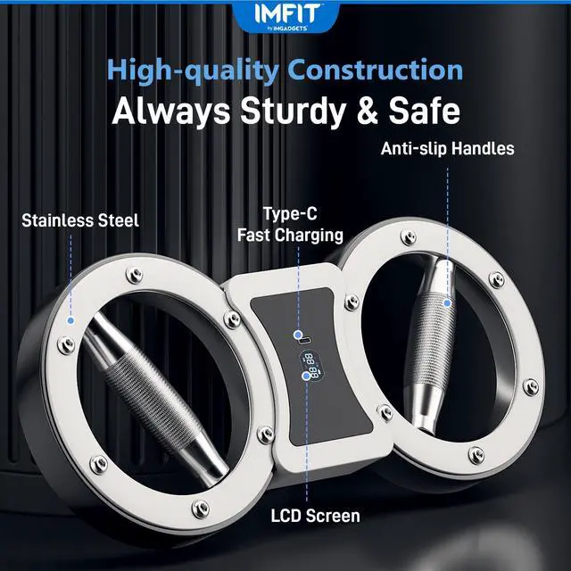 Alt view image 7 of 7 - IMFIT SpinGear Multifunctional Rotator Machine | Dual-Arm Design | Adjustable Resistance (1-12lbs) | 360-Degree Rotation | Anti-Slip Handles | Real-Time Tracking | LCD Display