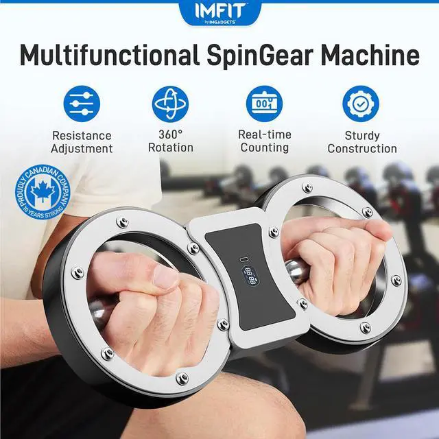 Alt view image 2 of 7 - IMFIT SpinGear Multifunctional Rotator Machine | Dual-Arm Design | Adjustable Resistance (1-12lbs) | 360-Degree Rotation | Anti-Slip Handles | Real-Time Tracking | LCD Display