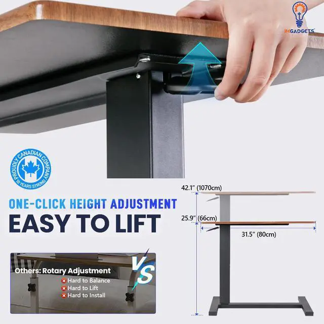 Alt view image 2 of 7 - IMGadgets Height Adjustable Desk | Standing Desk for Work and Home| Overbed C- Table Height Adjustable Desk