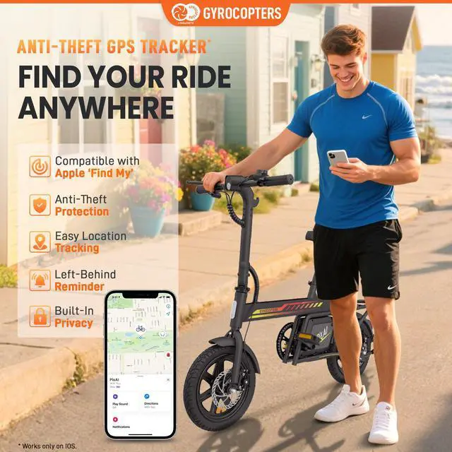 Alt view image 4 of 7 - Gyrocopters PixAI Electric foldable dual rider cargo Bike for Adults/Teen | PAS Range Upto 70km | Speed Upto 32km/hr | UL2849 Safety | Anti-Theft GPS | 7.8Ah Battery Capacity | Dual Disc Brake