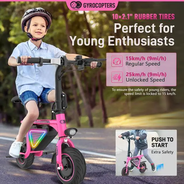 Alt view image 4 of 7 - Gyrocopters Radi8 Electric Ride-on | UL 2272 approved | 25 km Range | 25 km/h Speed | Rear Disc Brakes | LED Lights | LCD Display | Anti-theft GPS Tracker (Pink)