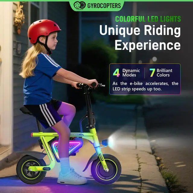 Alt view image 3 of 7 - Gyrocopters Radi8 Electric Ride-on | UL 2272 approved | 25 km Range | 25 km/h Speed | Rear Disc Brakes | LED Lights | LCD Display | Anti-theft GPS Tracker (Green)