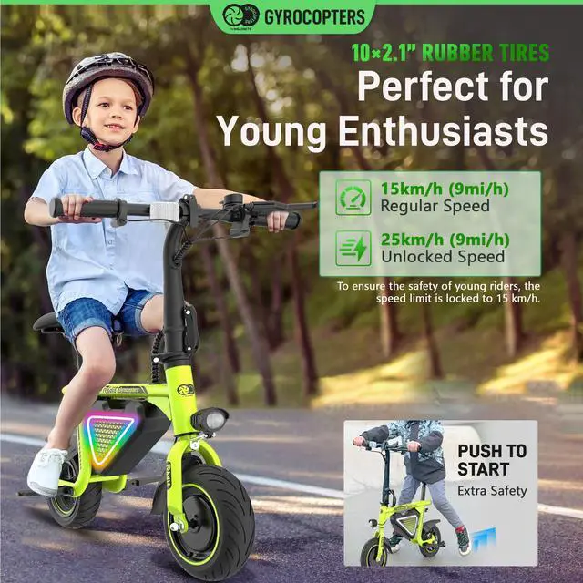 Alt view image 4 of 7 - Gyrocopters Radi8 Electric Ride-on | UL 2272 approved | 25 km Range | 25 km/h Speed | Rear Disc Brakes | LED Lights | LCD Display | Anti-theft GPS Tracker (Green)