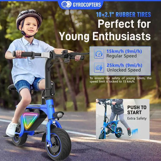 Alt view image 4 of 7 - Gyrocopters Radi8 Electric Ride-on | UL 2272 approved | 25 km Range | 25 km/h Speed | Rear Disc Brakes | LED Lights | LCD Display | Anti-theft GPS Tracker (Blue)