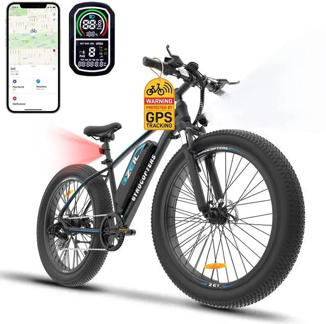 Main image of Gyrocopters Zeil Mountain E- Bike for adults with 500 W Motor | 27.5* 3 tires| Speed up to 40 km/h (25 mph) | PAS Range up to 91 km ( 57mi )| 480 WH Removable Battery| Smart ANTI-THEFT GPS Tracker