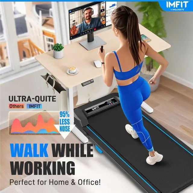 Alt view image 4 of 7 - IMFIT Walking Pad Lite Treadmill | Compact & Space-Saving Design | Quiet 2.5HP Motor | Manual Incline Boost | Real-Time Fitness Tracking | User-Friendly Remote | Supports Up to 265 lbs