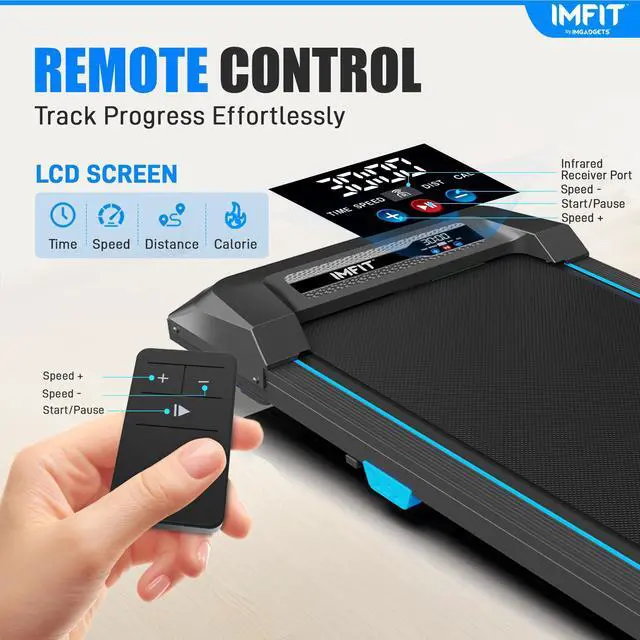 Alt view image 3 of 7 - IMFIT Walking Pad Lite Treadmill | Compact & Space-Saving Design | Quiet 2.5HP Motor | Manual Incline Boost | Real-Time Fitness Tracking | User-Friendly Remote | Supports Up to 265 lbs