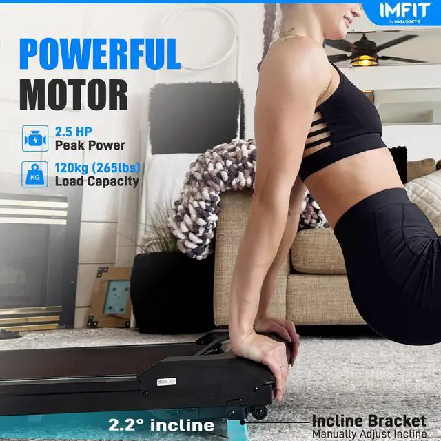 Alt view image 5 of 7 - IMFIT Walking Pad Lite Treadmill | Compact & Space-Saving Design | Quiet 2.5HP Motor | Manual Incline Boost | Real-Time Fitness Tracking | User-Friendly Remote | Supports Up to 265 lbs