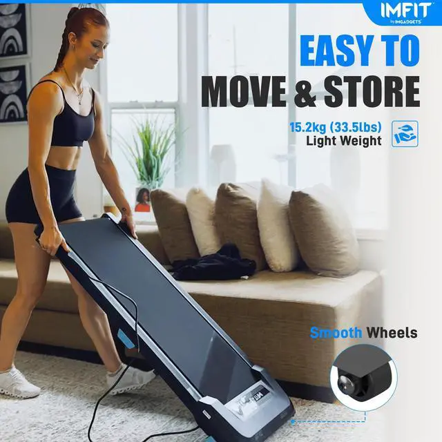 Alt view image 7 of 7 - IMFIT Walking Pad Lite Treadmill | Compact & Space-Saving Design | Quiet 2.5HP Motor | Manual Incline Boost | Real-Time Fitness Tracking | User-Friendly Remote | Supports Up to 265 lbs