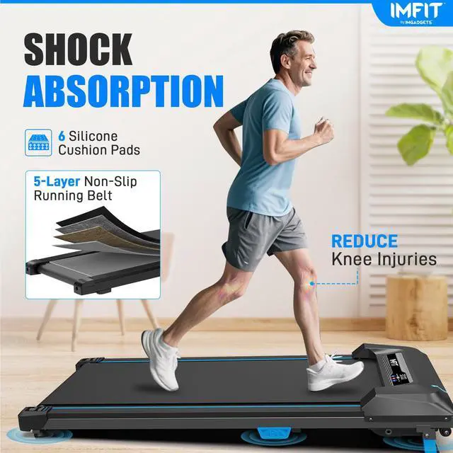 Alt view image 6 of 7 - IMFIT Walking Pad Lite Treadmill | Compact & Space-Saving Design | Quiet 2.5HP Motor | Manual Incline Boost | Real-Time Fitness Tracking | User-Friendly Remote | Supports Up to 265 lbs