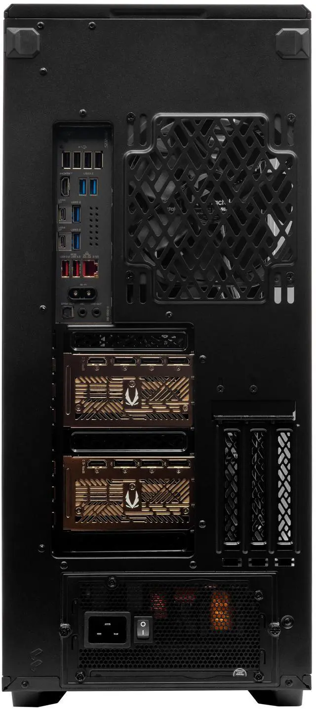 Alt view image 4 of 6 - ArsenalPC MES2X Dual GPU AI Workstation - AMD Ryzen 9-9950X3D 16 core 4.3GHz - 2x GeForce RTX 5090 - 8TB (2x4TB RAID) NVMe SSD - 256GB DDR5 (4X64GB) - 1600W - Windows 11 Liquid Cooled AI ML Desktop PC