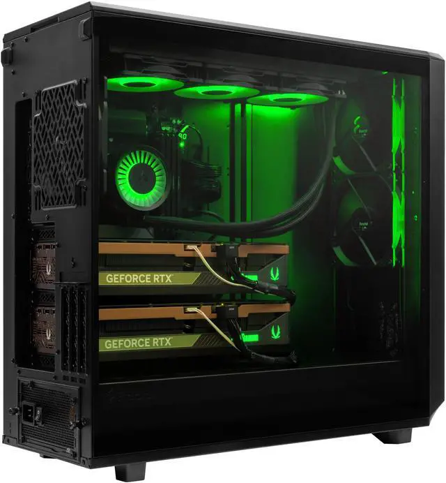 Alt view image 2 of 6 - ArsenalPC MES2X Dual GPU AI Workstation - AMD Ryzen 9-9950X3D 16 core 4.3GHz - 2x GeForce RTX 5090 - 8TB (2x4TB RAID) NVMe SSD - 256GB DDR5 (4X64GB) - 1600W - Windows 11 Liquid Cooled AI ML Desktop PC