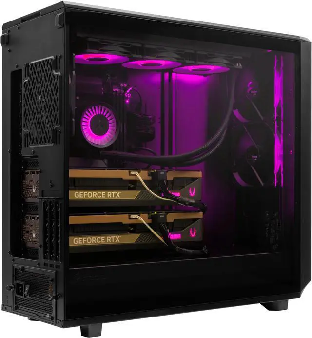 Alt view image 5 of 6 - ArsenalPC MES2X Dual GPU AI Workstation - AMD Ryzen 9-9950X3D 16 core 4.3GHz - 2x GeForce RTX 5090 - 8TB (2x4TB RAID) NVMe SSD - 256GB DDR5 (4X64GB) - 1600W - Windows 11 Liquid Cooled AI ML Desktop PC