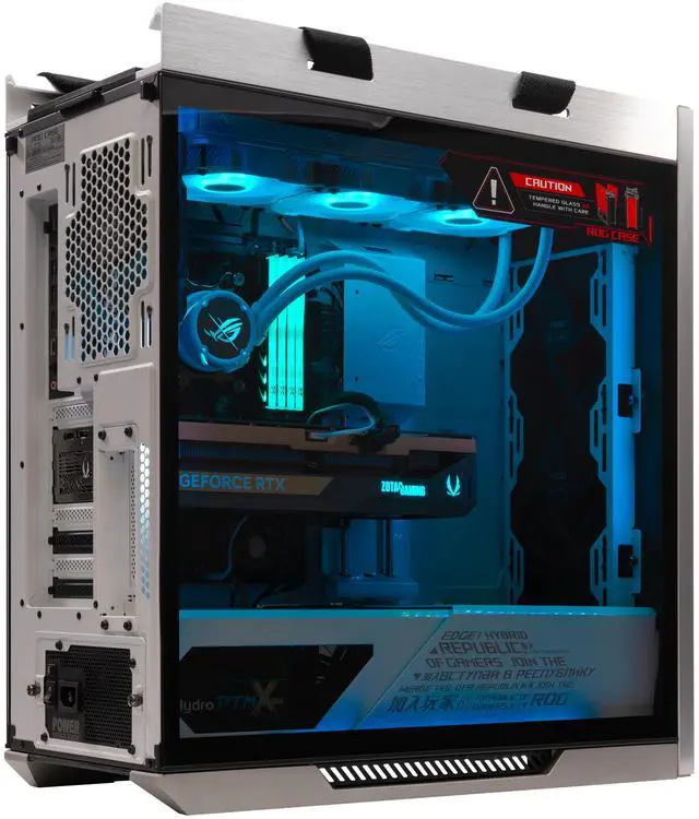 Alt view image 7 of 7 - ROG Strix Helios GX601 White - Intel Core Ultra 7-265KF 20 core 5.4GHz - Geforce RTX 5070 Ti - 2TB HDD + 4TB NVMe SSD - 32GB DDR5(2X16GB) - 850W - Windows 11 Liquid Cooled Gaming Desktop WiFi RGB