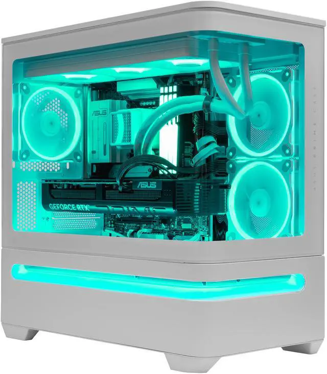 Main image of ASUS Prime AP202 White - AMD Ryzen 9-9900X3D 12 core 4.4GHz - Radeon RX 9070 XT - 2TB NVMe SSD - 64GB DDR5(2X32GB) - 850W - Windows 11 Liquid Cooled Gaming Desktop PC WiFi RGB