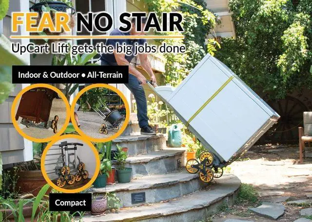 Alt view image 2 of 6 - UpCart® Lift - Stair Climbing and Folding Flat Hand Truck up to 200lb Capacity