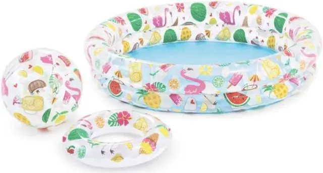 Main image of Intex - Inflatable Children's Pool, 48 '' x 10 '' with Assorted Buoy and Ball, Fruit Pattern
