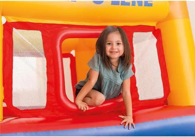 Alt view image 11 of 18 - Intex Inflatable Jump-O-Lene Trampoline Bounce House with Crawl-Thru Door & Net