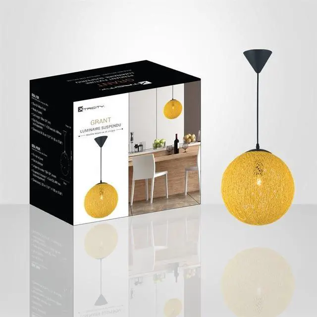 Alt view image 2 of 2 - Xtricity - Pendant Light, 11.81 '' Width, From Grant Collection, Yellow