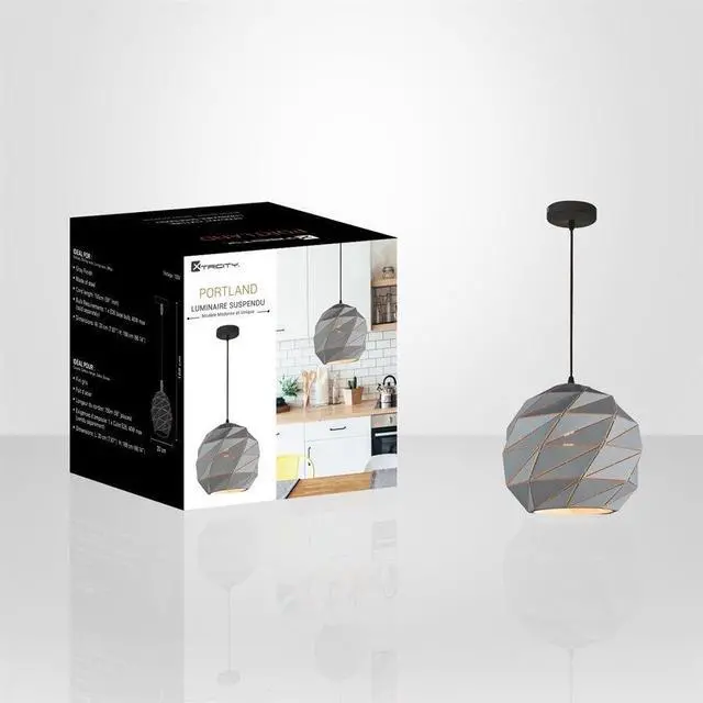 Alt view image 2 of 2 - Xtricity - Pendant Light, 7.87 '' Width, From The Portland Collection, Grey