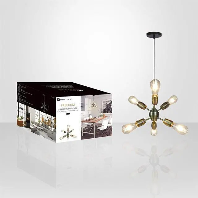 Alt view image 2 of 2 - Xtricity - Pendant Light, 11 '' Width, From The Freedom Collection, Antique Brass