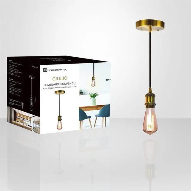 Alt view image 2 of 2 - Xtricity - Pendant Light, 2 '' Width, From The Giulio Collection, Antique Brass