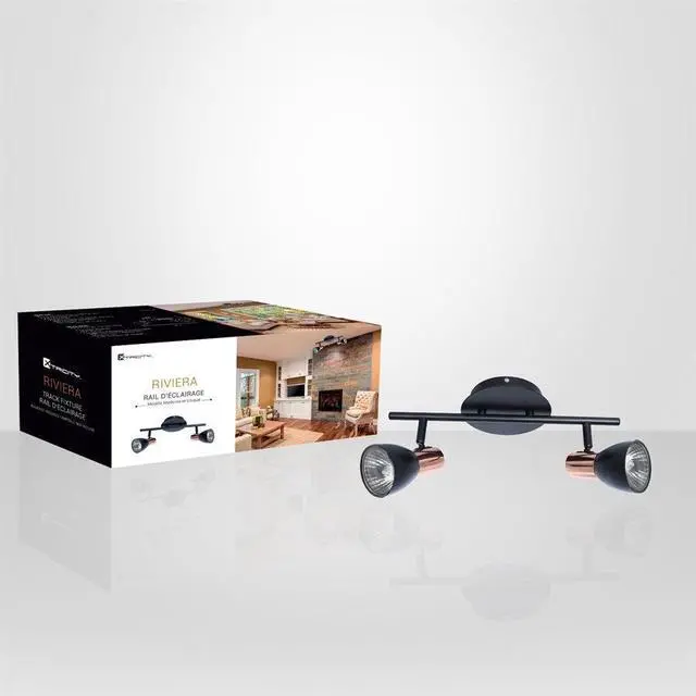 Alt view image 2 of 2 - Xtricity - 2 Heads Ceiling Light, 16.1 '' Width, From the Riviera Collection, Black