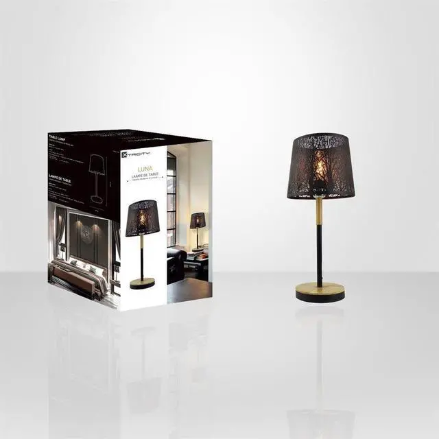 Alt view image 2 of 2 - Xtricity - Table Lamp, 22.6 '' Height, From the Luna Collection, Black