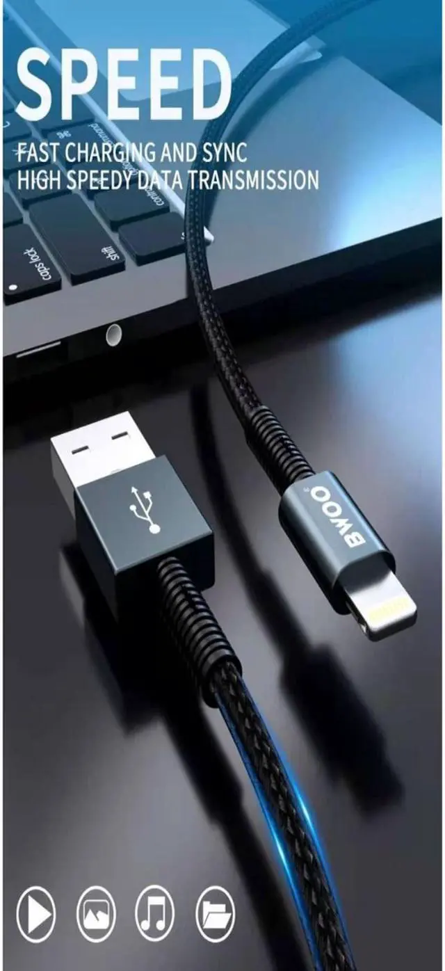 Alt view image 4 of 7 - USB to Lightning Cable, 1 Meter Length, Braided Nylon and Aluminum Alloy Shell