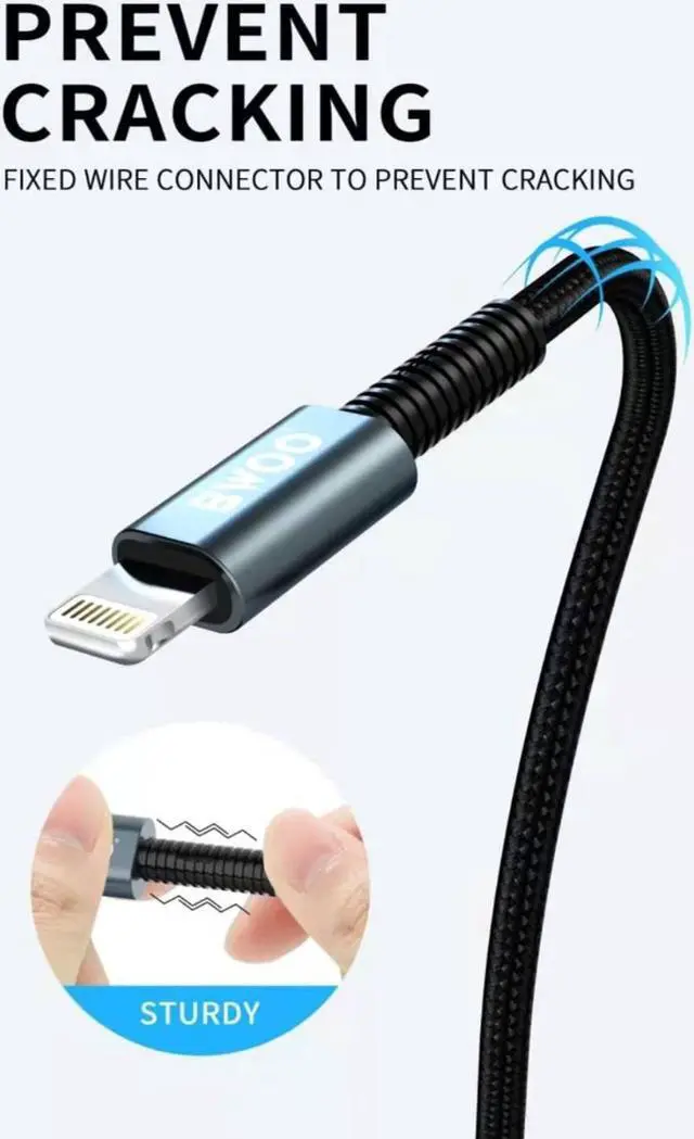 Alt view image 6 of 7 - USB to Lightning Cable, 1 Meter Length, Braided Nylon and Aluminum Alloy Shell