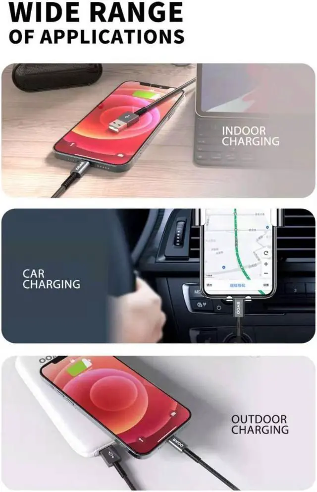 Alt view image 7 of 7 - USB to Lightning Cable, 1 Meter Length, Braided Nylon and Aluminum Alloy Shell