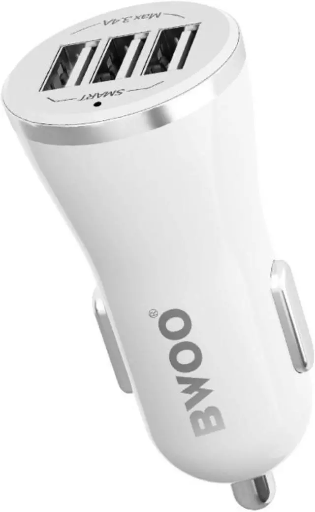 Main image of Car Charger with 3 USB Ports, DC 12-24V, 5V 3.4A Output, Flame Retardant Shell