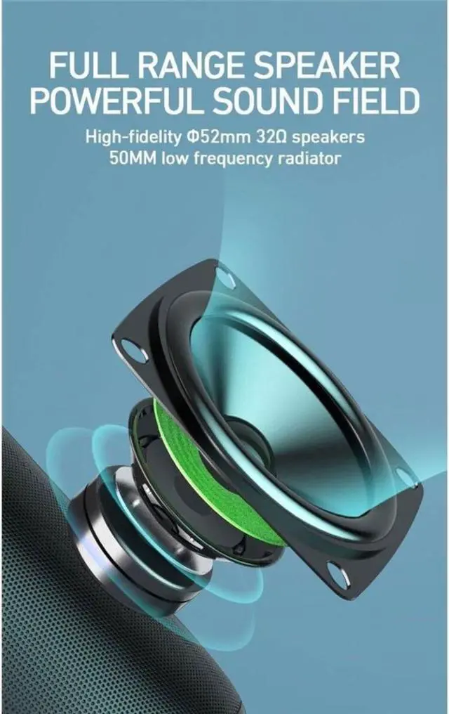 Alt view image 6 of 7 - Speaker Bluetooth 5.0, WAV, MP3, TF Card, USB, AUX